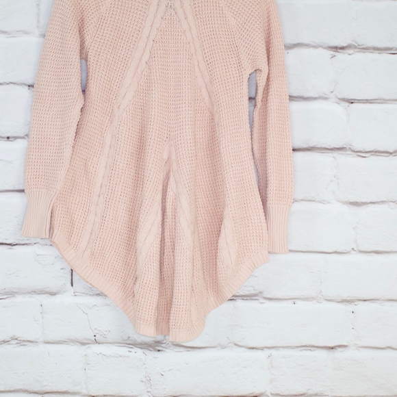 NWOT Agnes & Dora Pink Crewneck Knitted Flare Style Bottom Pullover Sweater Sz S - Picture 6 of 8